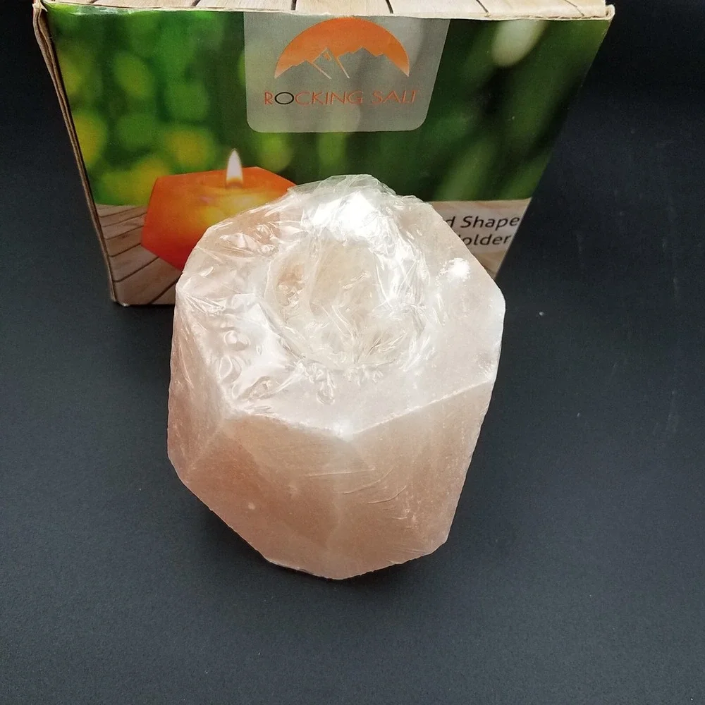 Himalayan  Salt Natural Crystal Rock Tea Light Candle Holder 3 1/2